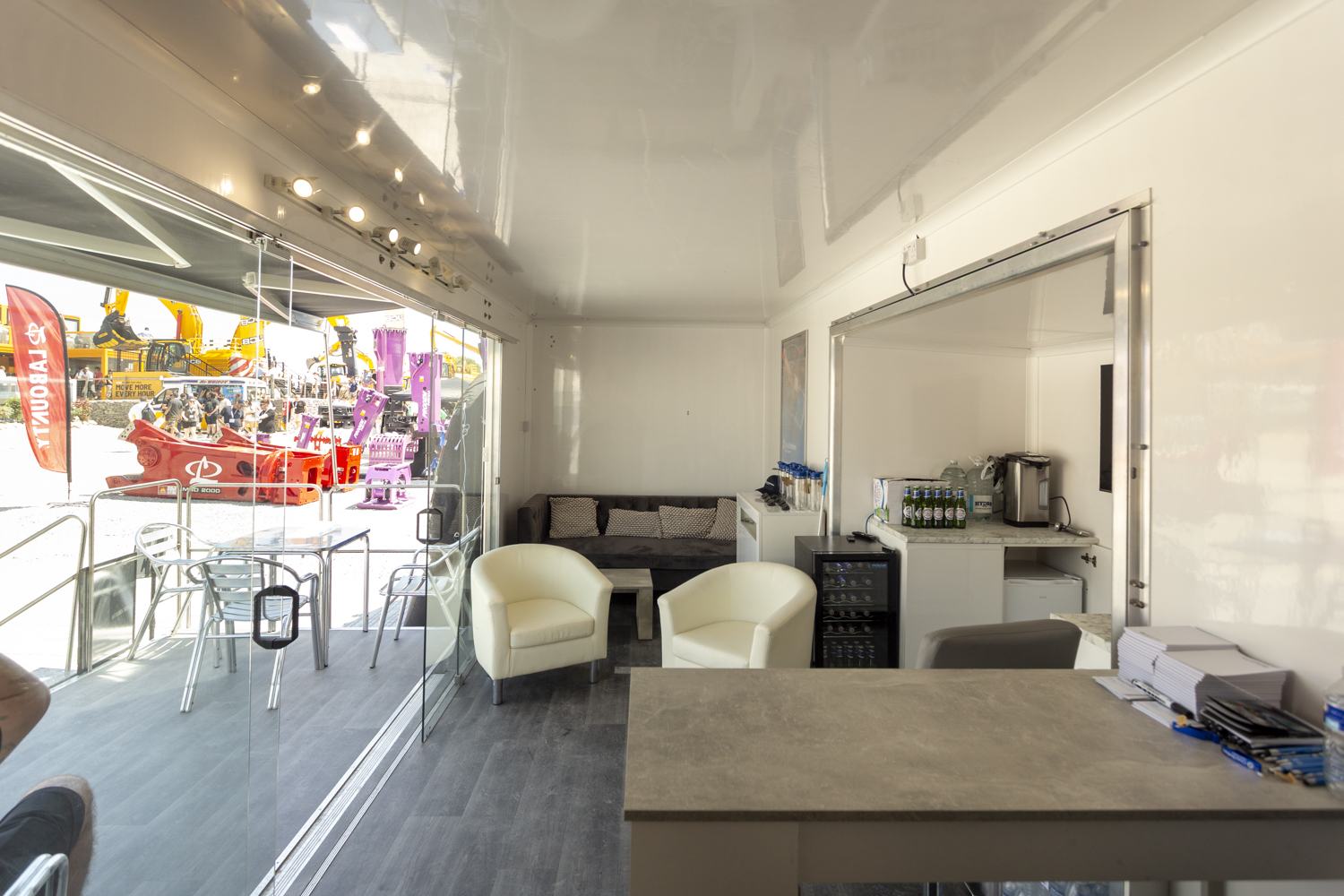 Hospitality suite inside an exhibition unit